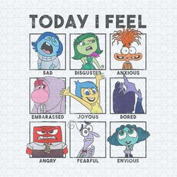today i feel inside out 2 characters disney emotions png