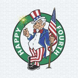 happy fourth uncle sam circle logo svg