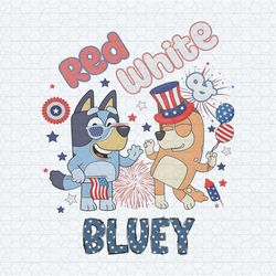 red white and bluey bingo 4th of july png