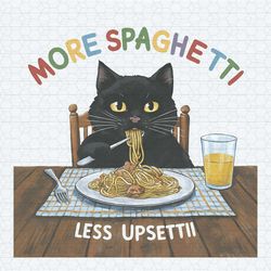 retro more spaghetti less upsetti black cat png