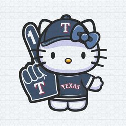 hello kitty texas rangers baseball fan svg
