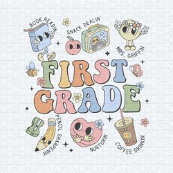 custom first grade teacher doodles svg