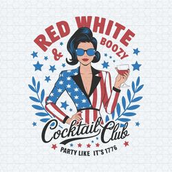 red white and boozy cocktail club svg