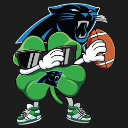 dabbing shamrock football st patricks daycarolina panthers svg