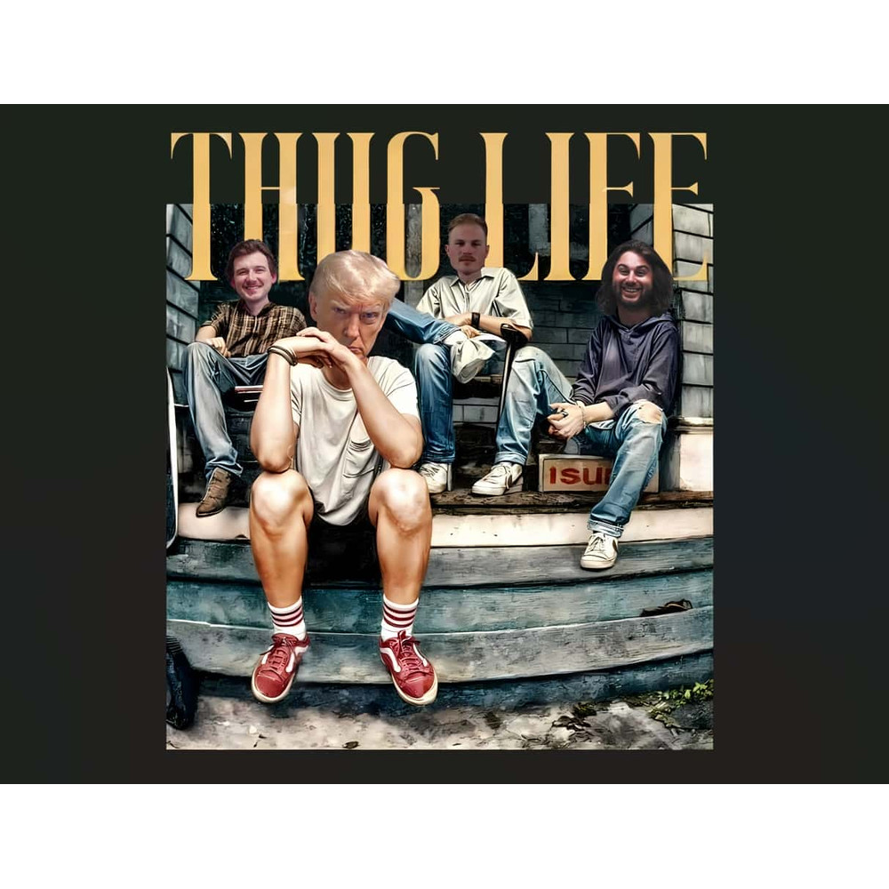 Only PNG File - Funny Donald Trump Friends Thug Life PNG.jpg