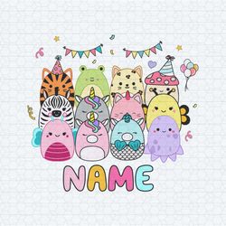 personalized cute squishmallows with name birthday svg