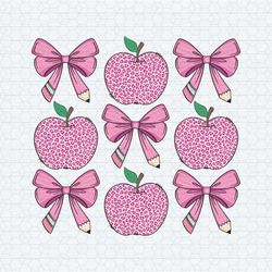 coquette teacher pencil bow apple svg