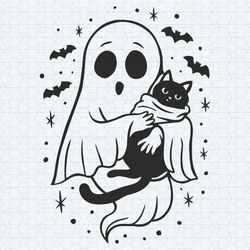 cute ghost black cat boo halloween svg