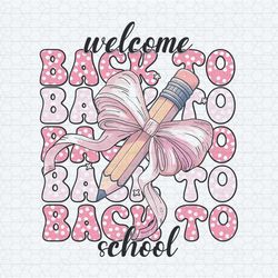 welcome back to school groovy pencil bow png