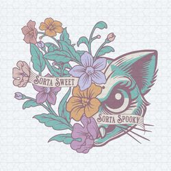 floral cat sorta sweet sorta spooky svg