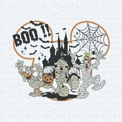 halloween boo mummies mickey and friends svg