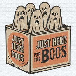 here for the boos halloween 6 pack booze ghost beer bottles funny svg