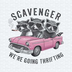 funny raccoon scavenger were going thrifting png