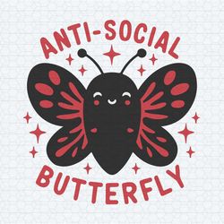 smile butterfly antisocial svg digital download