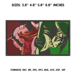 ichigo vs ulquiorra embroidery design file, bleach anime embroidery design, machine embroidery pattern.