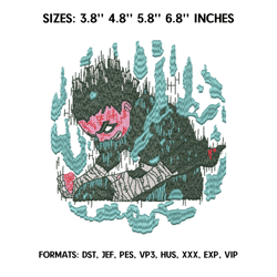 rock lee embroidery design file, naruto anime embroidery design, machine embroidery pattern.