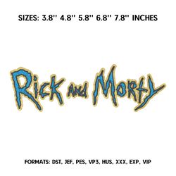 Rick and Morty Embroidery Design File, Rick and Morty Anime Embroidery Design, Machine embroidery pattern.