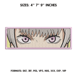 noelle eyes embroidery design file, black clover anime embroidery design, machine embroidery pattern.