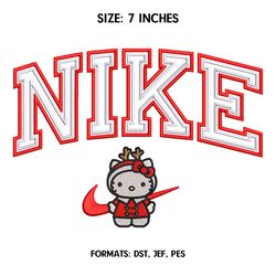 Nike Hello Kitty Embroidery Design File, Hello Kitty Merry Christmas Embroidery Design, Machine embroidery pattern.