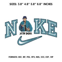 nike justin bieber embroidery design file, music embroidery design, machine embroidery pattern.