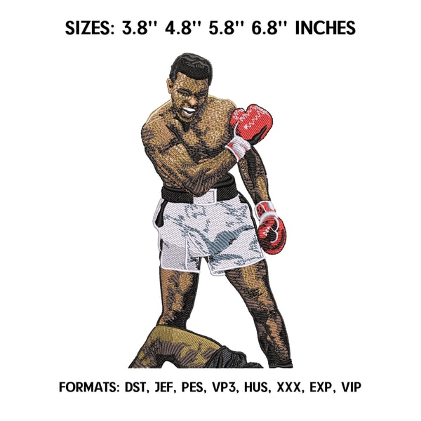 Muhammad Ali Header Muhhamad Ali Embroidery Design File, Boxer Embroidery Design | Inspire ...