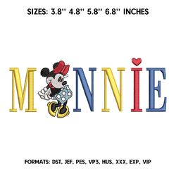 Minnie Embroidery Design File, Mickey and Minnie Embroidery Design, Machine embroidery pattern.