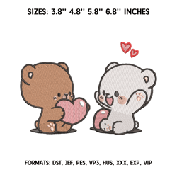 milk mocca bear embroidery design file, milk mocca bear embroidery design, machine embroidery pattern.
