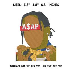 ASAP Rocky  Embroidery Design File, Music Embroidery Design, Machine embroidery pattern.