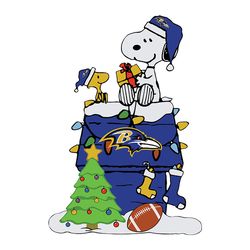 Snoopy Christmas Tree Baltimore Ravens SVG