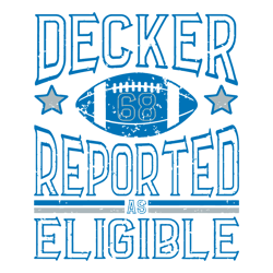 decker reported as eligible 68 football svg
