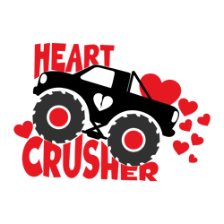 funny valentines day heart crusher svg