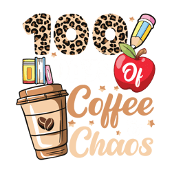 Retro 100 Days Of Coffee And Chaos SVG