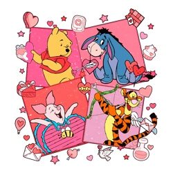 Groovy Winnie The Pooh Valentine PNG