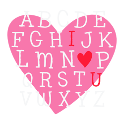 Valentine Alphabet I Love You SVG