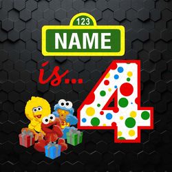 custom sesame street 4th birthday png