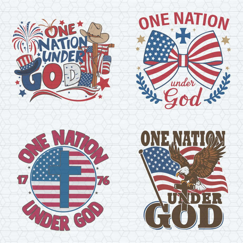 One Nation Under God 4th Of July SVG Bundle.jpg