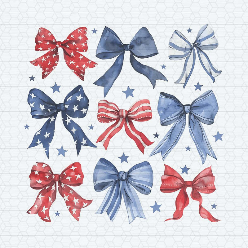 Coquette Patriotic Ribbon Bow 4th Of July PNG.jpg