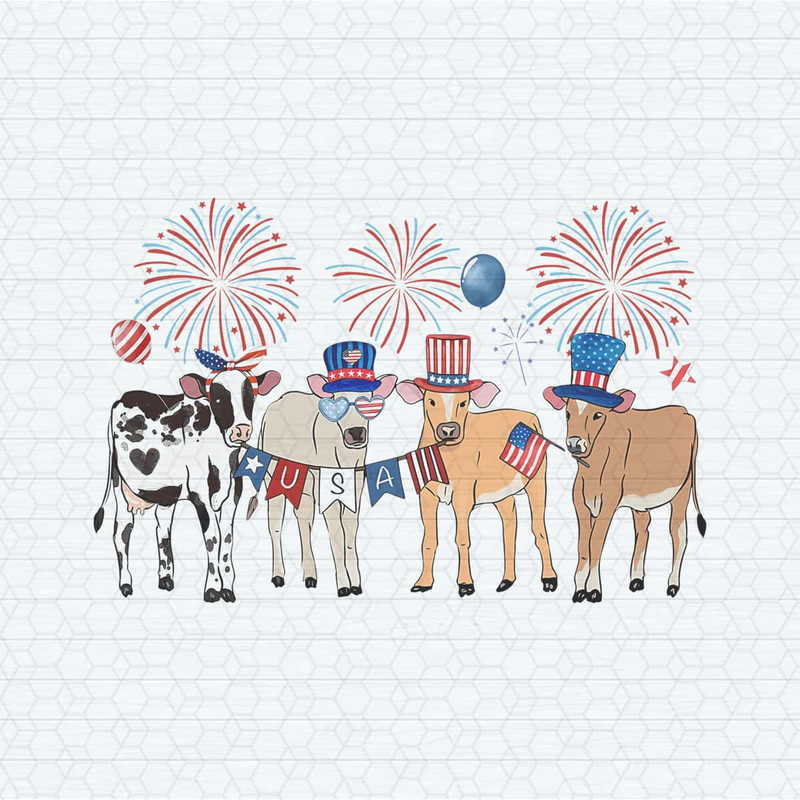 Cute Cows 4th Of July Patriotic Farm Animals PNG.jpg