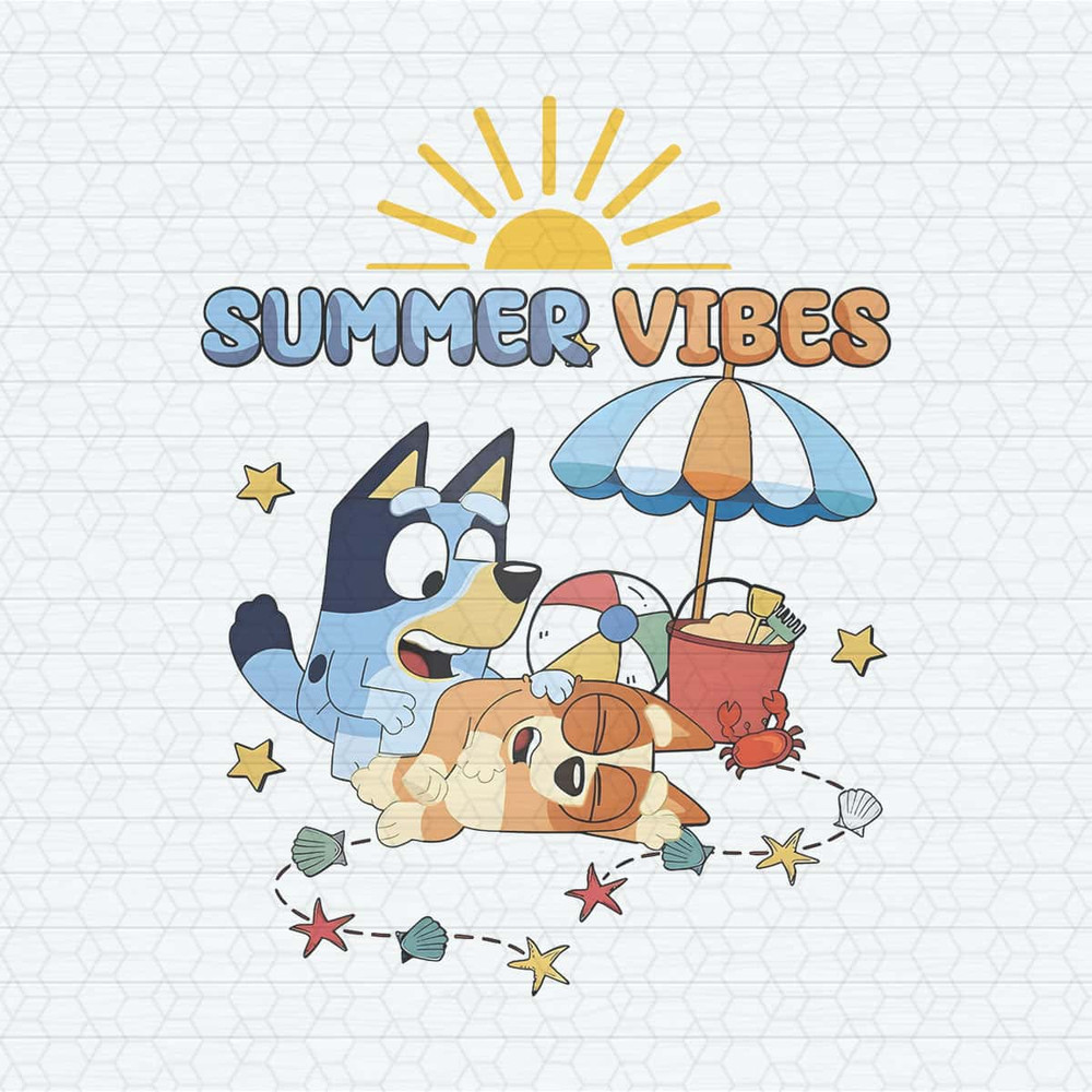Summer Vibes Funny Bluey Bingo On Beach PNG.jpg