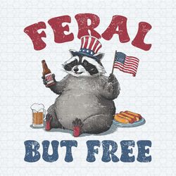 funny raccoon 4th of july feral but free png