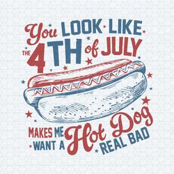you look like the 4th of july hot dog american svg