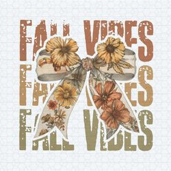 fall vibes floral ribbon bow png