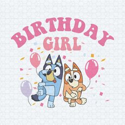 retro bluey bingo birthday girl party svg