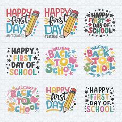 happy back to school gift for students bundle svg