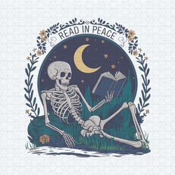 skeleton book lover read in peace in night png