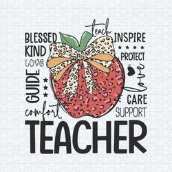 teacher apple coquette teach inspire svg