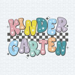 checkered kindergarten first day of school svg