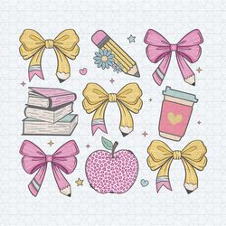 coquette teacher cute pencil bow png