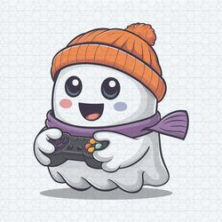 cute ghost playing game halloween png