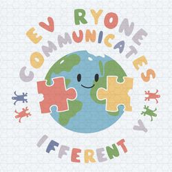 everyone communicates differently autism awareness svg